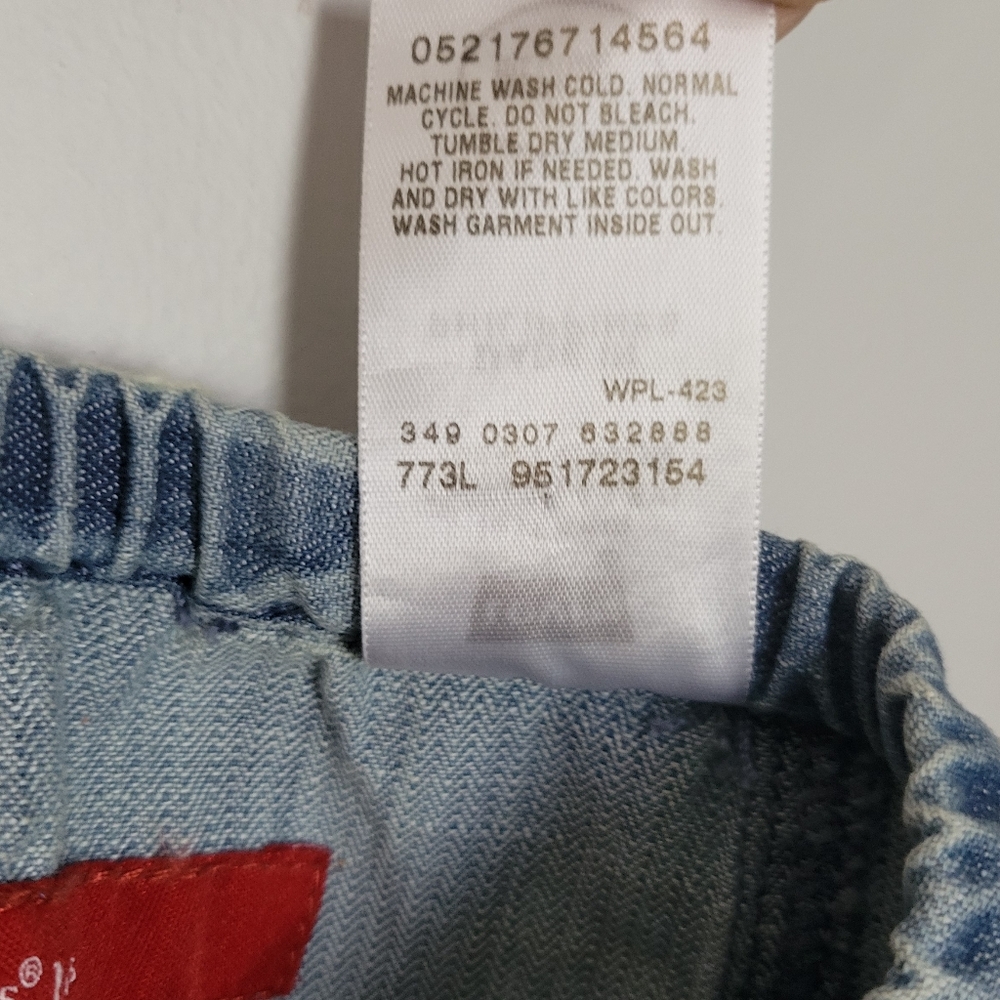 Y2K Levi's Strapless Cotton Denim Button Down Midi Length Dress - Picture 5 of 15